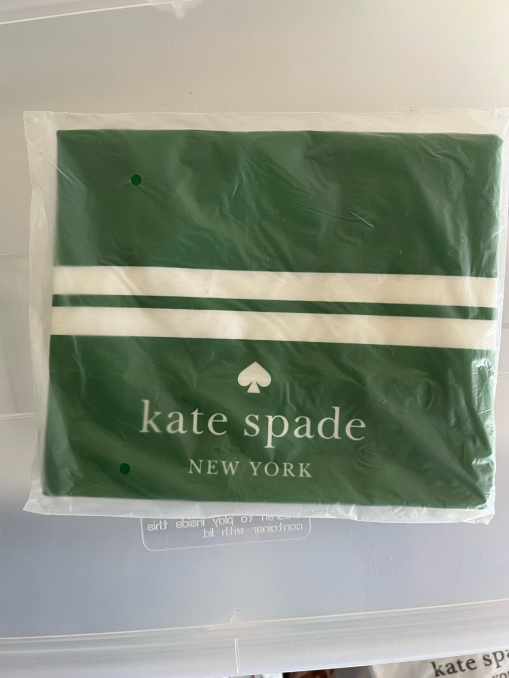 Kate Spade Green & White Striped Tote